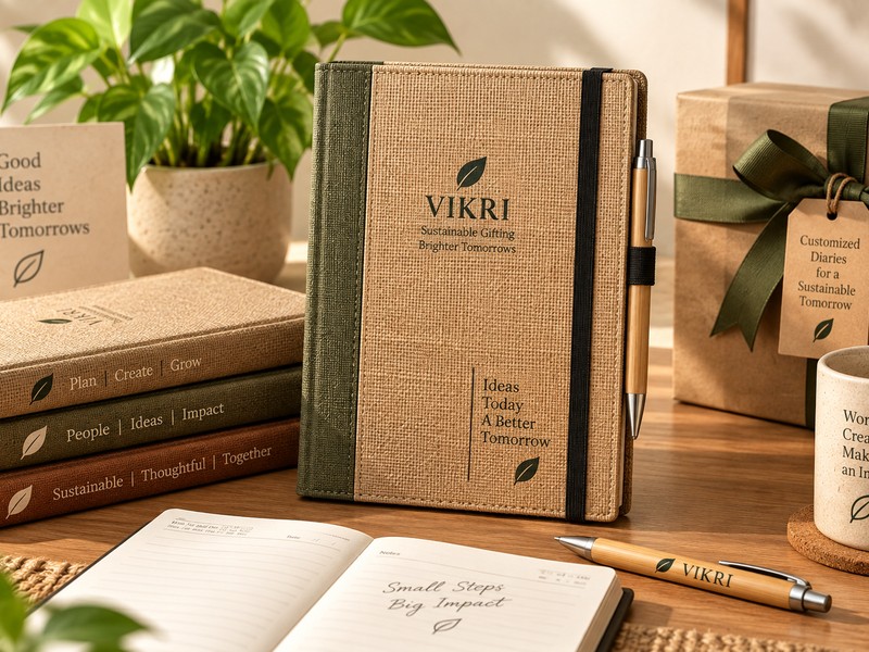 VIKRI branded diary and stationery set, used for corporate folder gifting