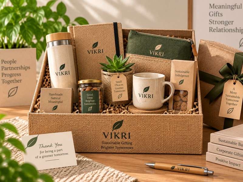 VIKRI corporate gift hamper box with bottle, diary, pouch and mug